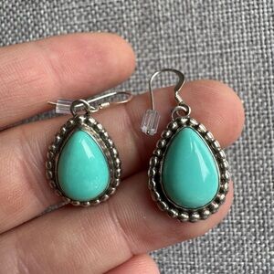 Sterling silver and Sleeping Beauty Turquoise Southwest Dangle Earrings